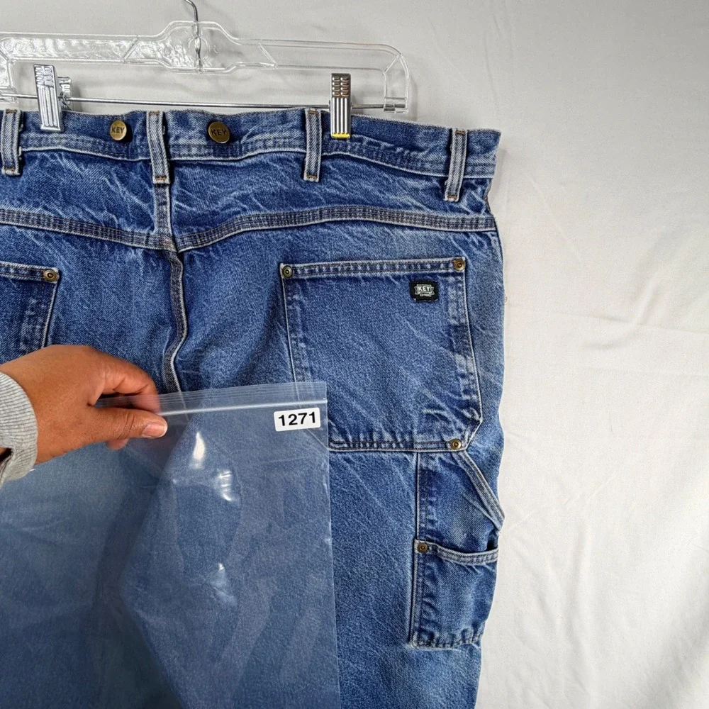 Key Industries Mens Double Front Work Denim Logger Utility Jeans 42x30